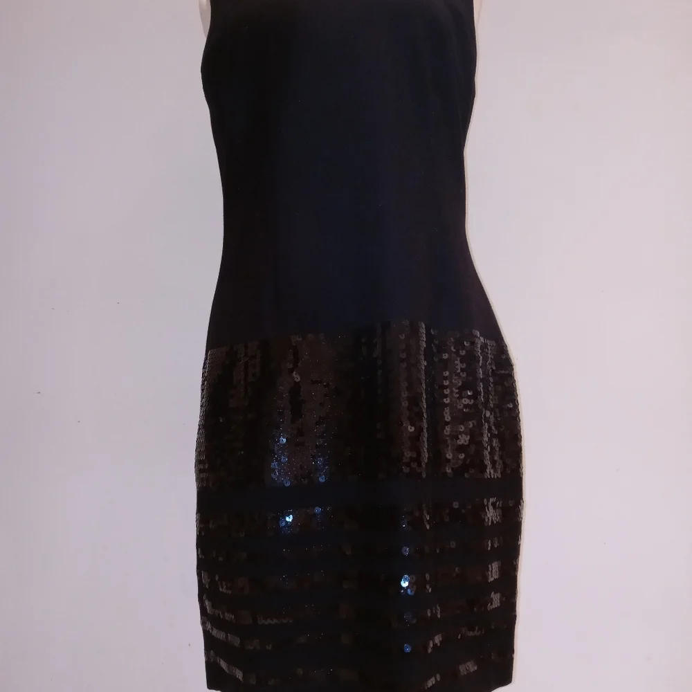 Calvin Klein Black Sequined Dress, 14 - Picture 2 of 9